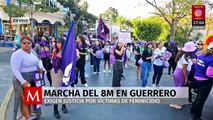 Mujeres en Guerrero se manifiestan exigiendo justicia por feminicidios