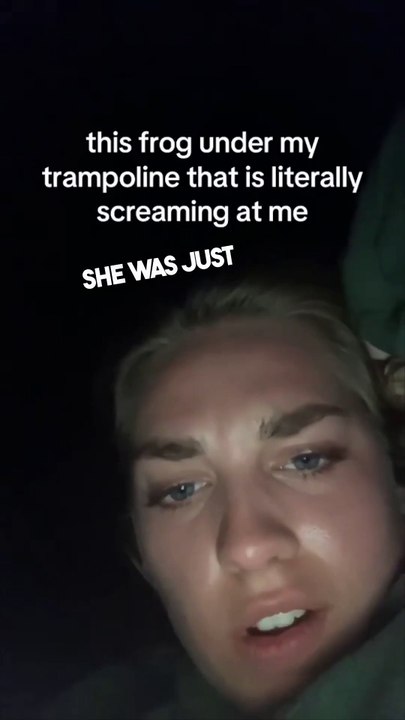 A frog started screaming at her 😂