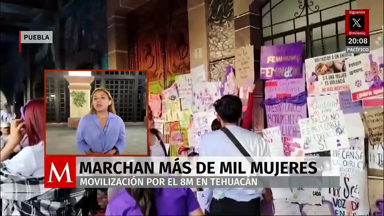 En el 8M, mujeres marchan en Tehuacán para exigir justicia por feminicidios