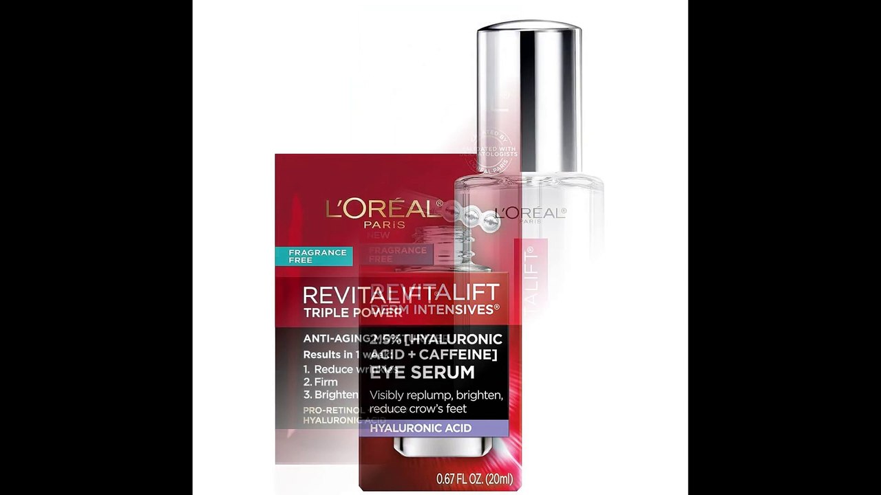 L Oreal Revitalift Hyaluronic Acid+Caffeine Hydrating Eye Serum for Dark Circles+Moisturizer Sample