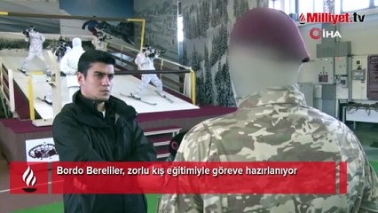 Bordo Bereliler, zorlu kış eğitimiyle göreve hazırlanıyor