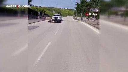 Go kart sürücüsünün ilginç anları: Pisti şaşırıp yolda drift attı