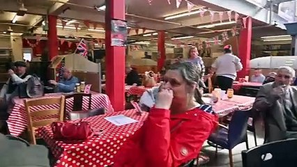 Brierley Hill Market full of music for its 1940's day.
