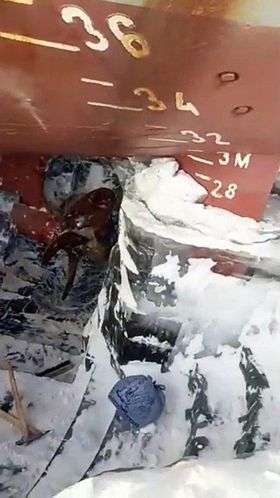 This crew had their ship get stuck in ice