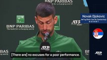 'No excuse' for Indian Wells defeat - Djokovic