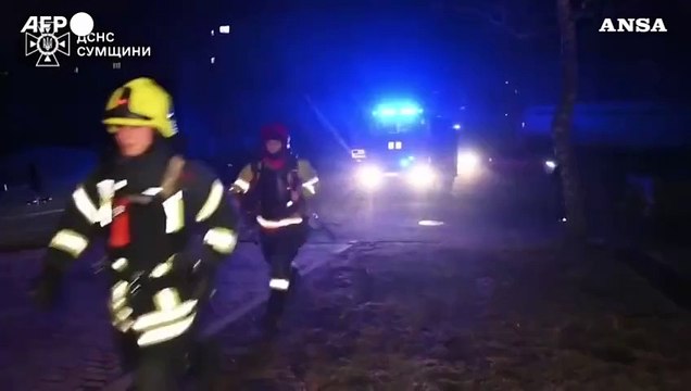 Incendio nella citta' ucraina di Sumy dopo un raid russo