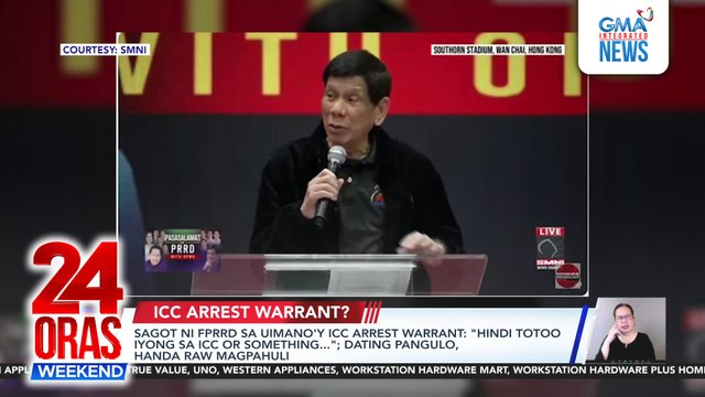 Sagot ni FPRRD sa umano'y ICC arrest warrant: Hindi totoo iyong sa ICC or something... ; Dating Pangulo, handa raw magpahuli | 24 Oras Weekend
