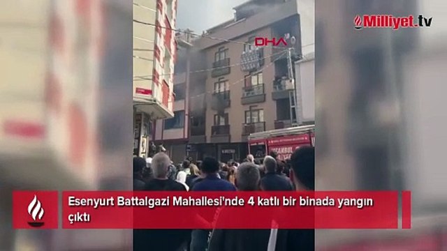 Esenyurt'ta 4 katlı binada korkutan yangın! Mahsur kalanlar var