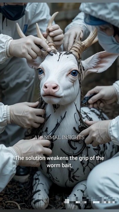 "White Deer’s Painful Struggle Against Barnacles – A Heartwarming Rescue!"