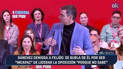 Sánchez denigra a Feijóo: se burla de él por ser "incapaz" de liderar la oposición "porque no sabe"