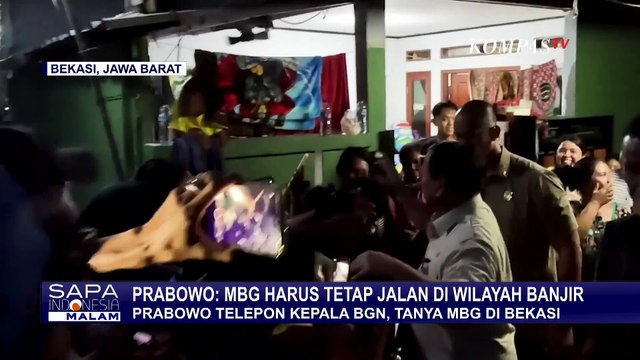 Tinjau Korban Banjir Bekasi, Prabowo Telepon Kepala BGN soal Makan Bergizi Gratis