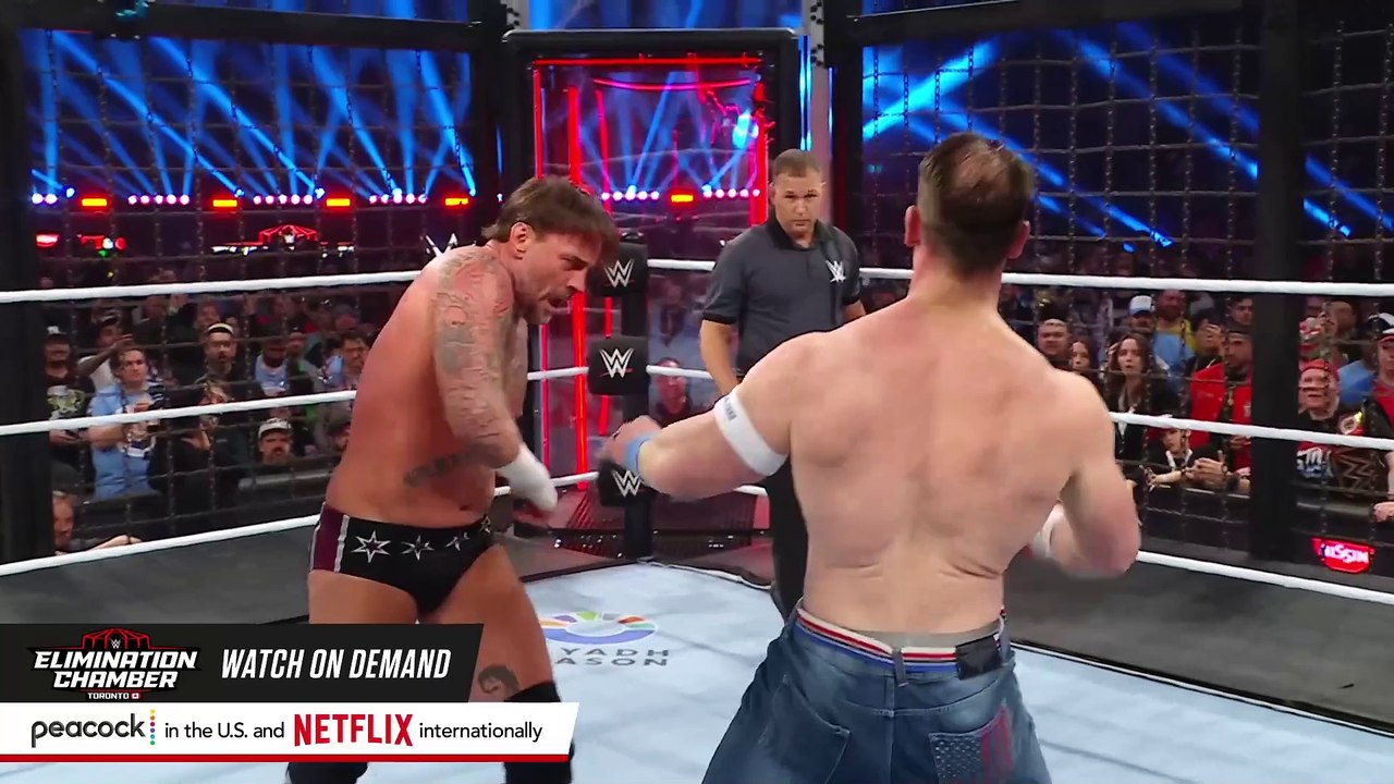 John Cena and CM Punk square off inside Elimination Chamber_ Elimination Chamber 2025 highlights