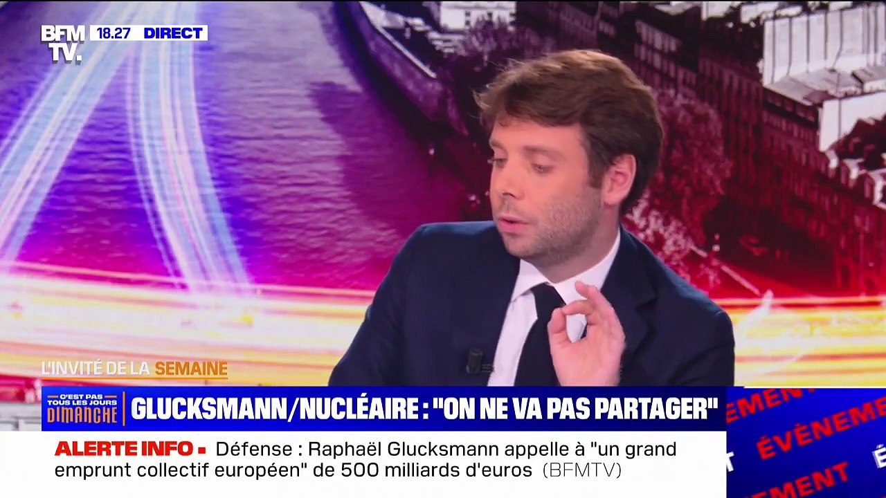 Soutien militaire à l'Ukraine: le discours de Jean-Luc Mélenchon "méprise ce moment extraordinairement important", réagit Raphaël Glucksmann (Place publique)