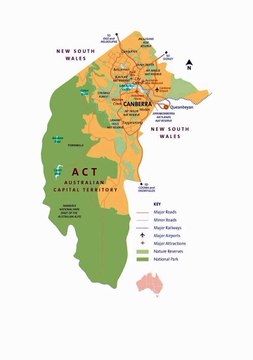 Map of Australian Capital Territory. Peta Wilayah Ibu Kota Australia. Australian Capital Territory Map. Map of Australia Capital Territory. Australia Capital Territory Map