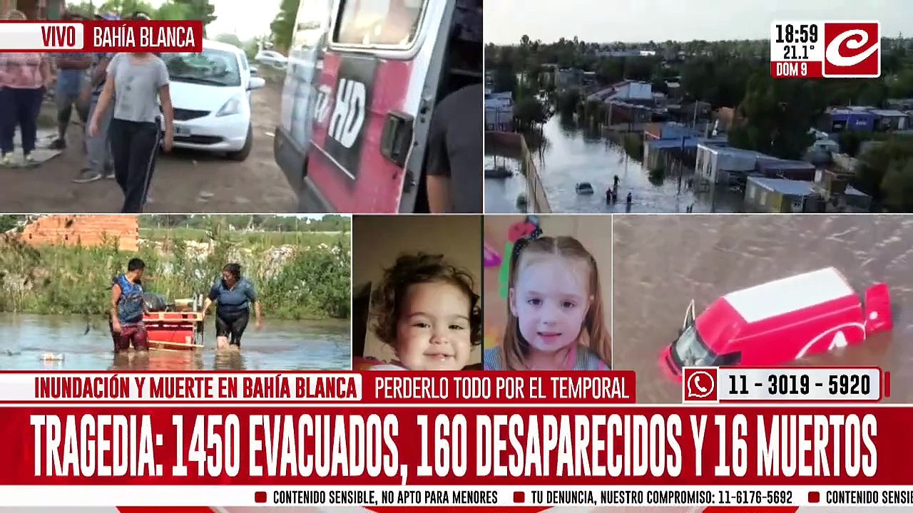 Inundación en Bahía Blanca: encontraron el cuerpo del chófer de la camioneta donde estaban las nenas