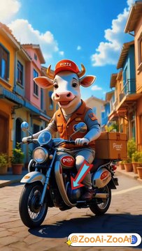 Cow work out Pizza Delivery boy #cow #pizza