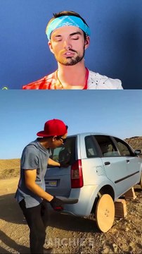 They Replaced Car Tires with WOOD?! 😱 The Dudes Can’t Believe It!