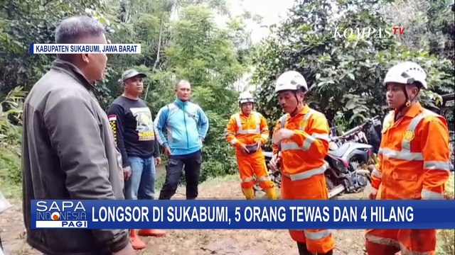 Update Pencarian 4 Korban Longsor Sukabumi, BPBD Sisir Titik Longsor hingga Aliran Sungai