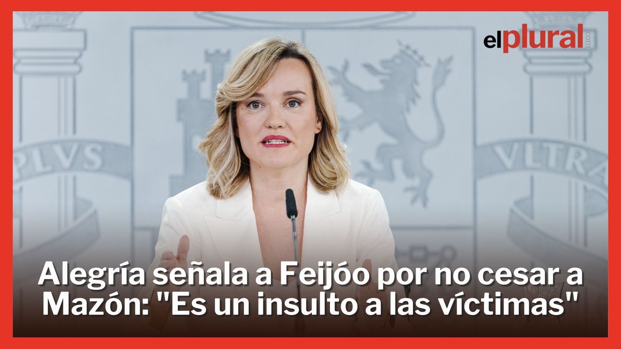 Alegría señala a Feijóo por no cesar a Mazón: "Es un insulto a las víctimas de la DANA"