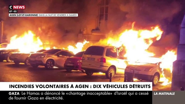Inquiétudes à Agen après l'incendie de plusieurs voitures en plein centre-ville devant un collège - Les forces de l'ordre locales ont été placées en alerte
