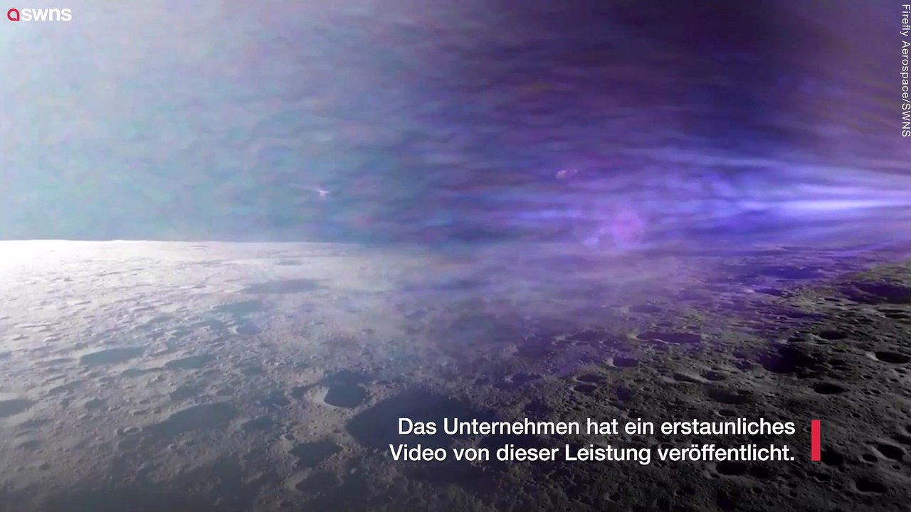 Atemberaubende Aufnahmen zeigen die Landung eines Raumschiffs auf dem Mond