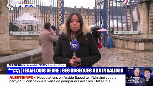 De nombreuses personnalités politiques rendent un dernier hommage à Jean-Louis Debré, dont les obsèques se déroulent aux Invalides