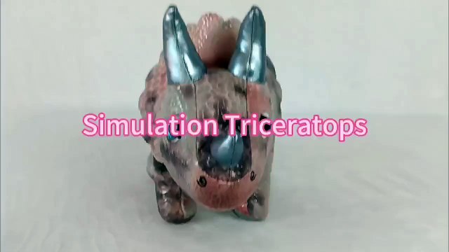 Original yangzhou new sunrise manufacturer custom soft plush sumilation triceratops forest animal doll toy with sharp horns