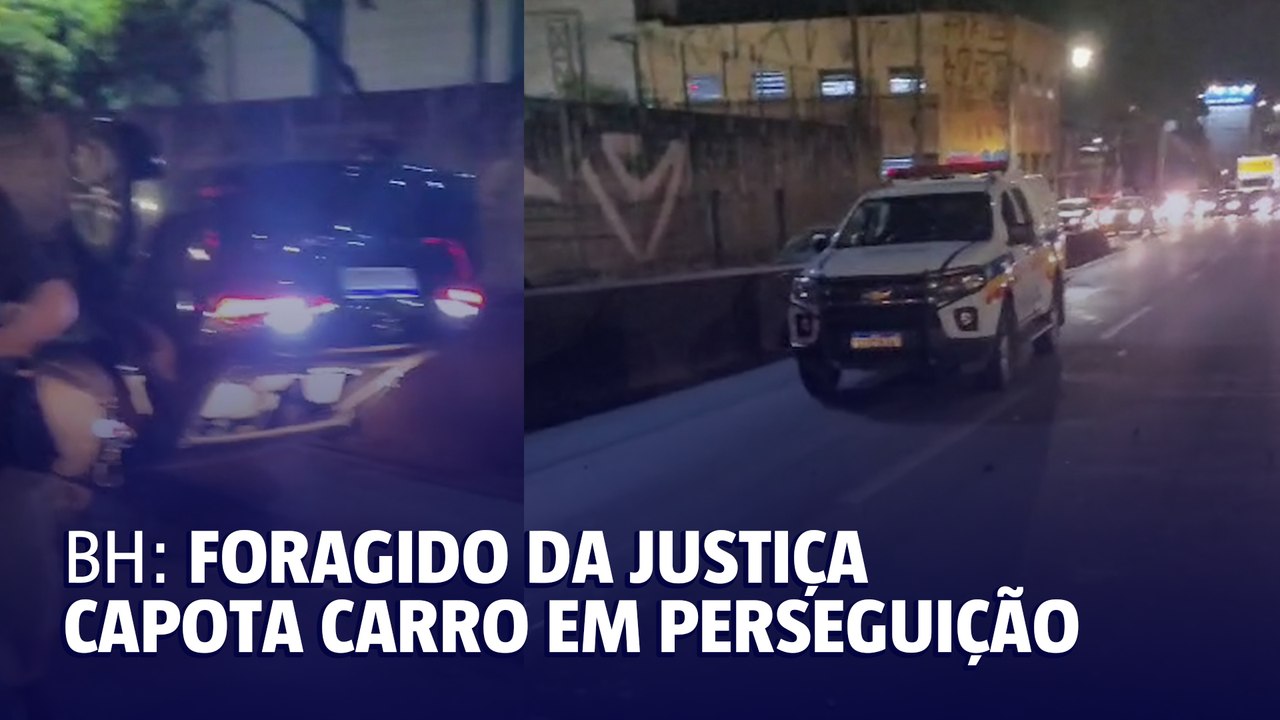 Foragido da Justiça capota carro durante perseguição, na Grande BH