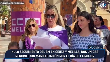 Nulo seguimiento del 8M en Ceuta y Melilla, dos únicas regiones sin manifestación por el Día de la Mujer