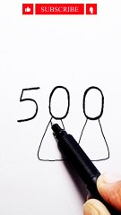 How to draw number 500 from bird