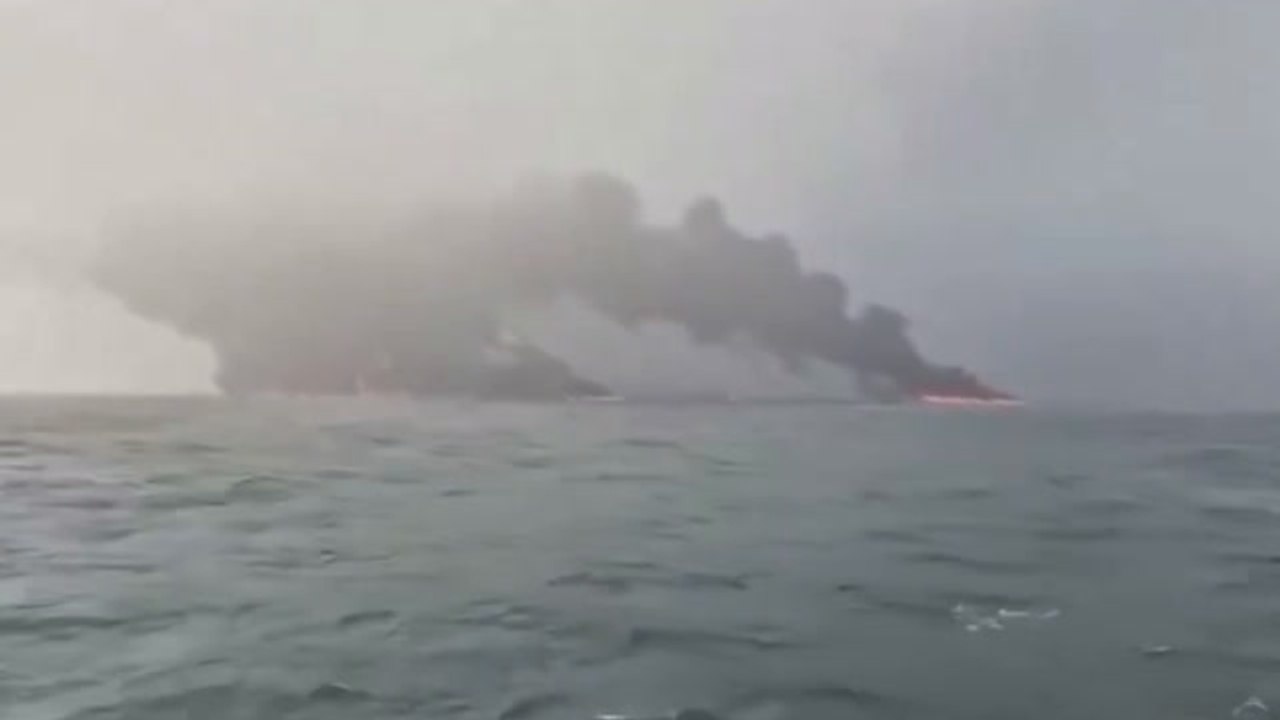 Oil tanker 'on fire' after collision with cargo ship in North Sea with emergency services scrambled