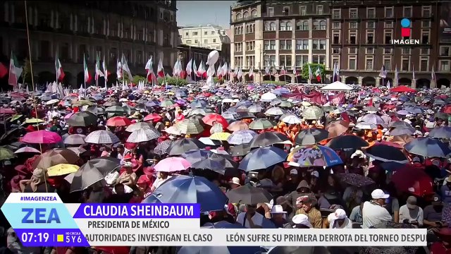 Claudia Sheinbaum celebra pausa a los aranceles en el Zócalo de la CDMX