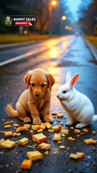 Poor little rabbit and Puppy because of a drunk driver 🐰 #RabbitRescue #CuteAnimals #puppyvideos-559
