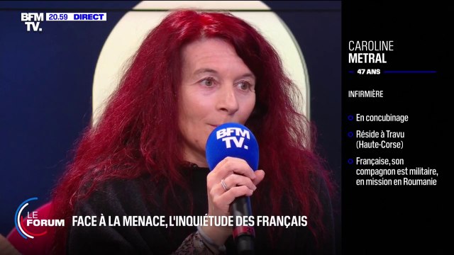 Caroline Metral, infirmière: En tant que femme de militaire, je suis inquiète, car je sais qu'on a ni les moyens humains ni les moyens technique pour faire la guerre