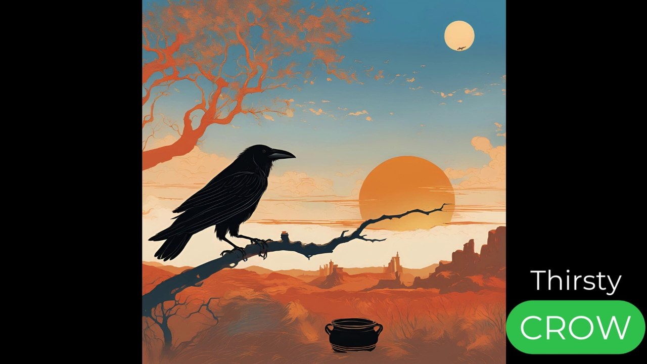 Thirsty Crow Story in Arabic for Kids #kidsstories #Bedtimestories قصة الغراب العطشان باللغة العربية للأطفال #قصص_أطفال #قصص_ما_قبل_النوم