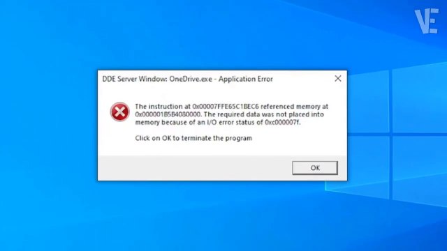 Solved - dde server window onedrive exe application error on Windows 10/11