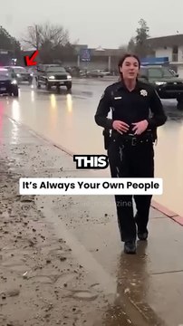 Officer gets splashed with cold water by her colleague #shorts