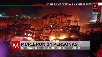 14 personas pierden la vida calcinadas tras un choque el la autopista Durango-Gómez Palacio