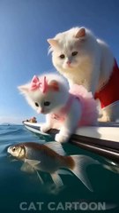 Kitten Overboard !🐱🚨 DAD CAT VS Crocodile 🐊💥 #catshorts #cat