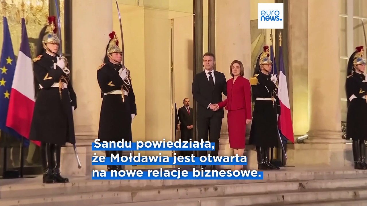 Prezydent Francji Emmanuel Macron spotkał się z Maią Sandu na rozmowach w Pałacu Elizejskim