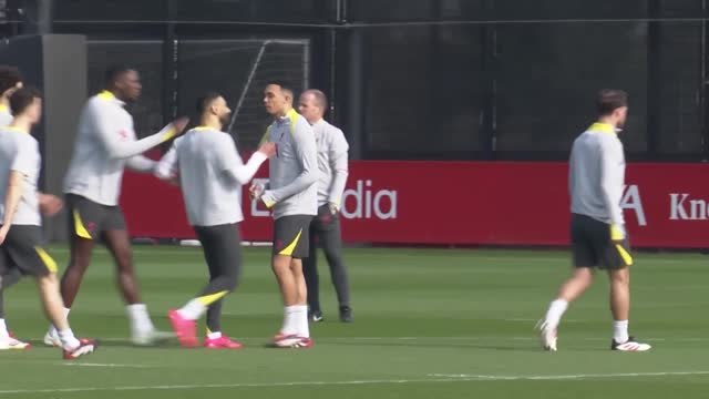 Salah and Alexander-Arnold clash in Liverpool training