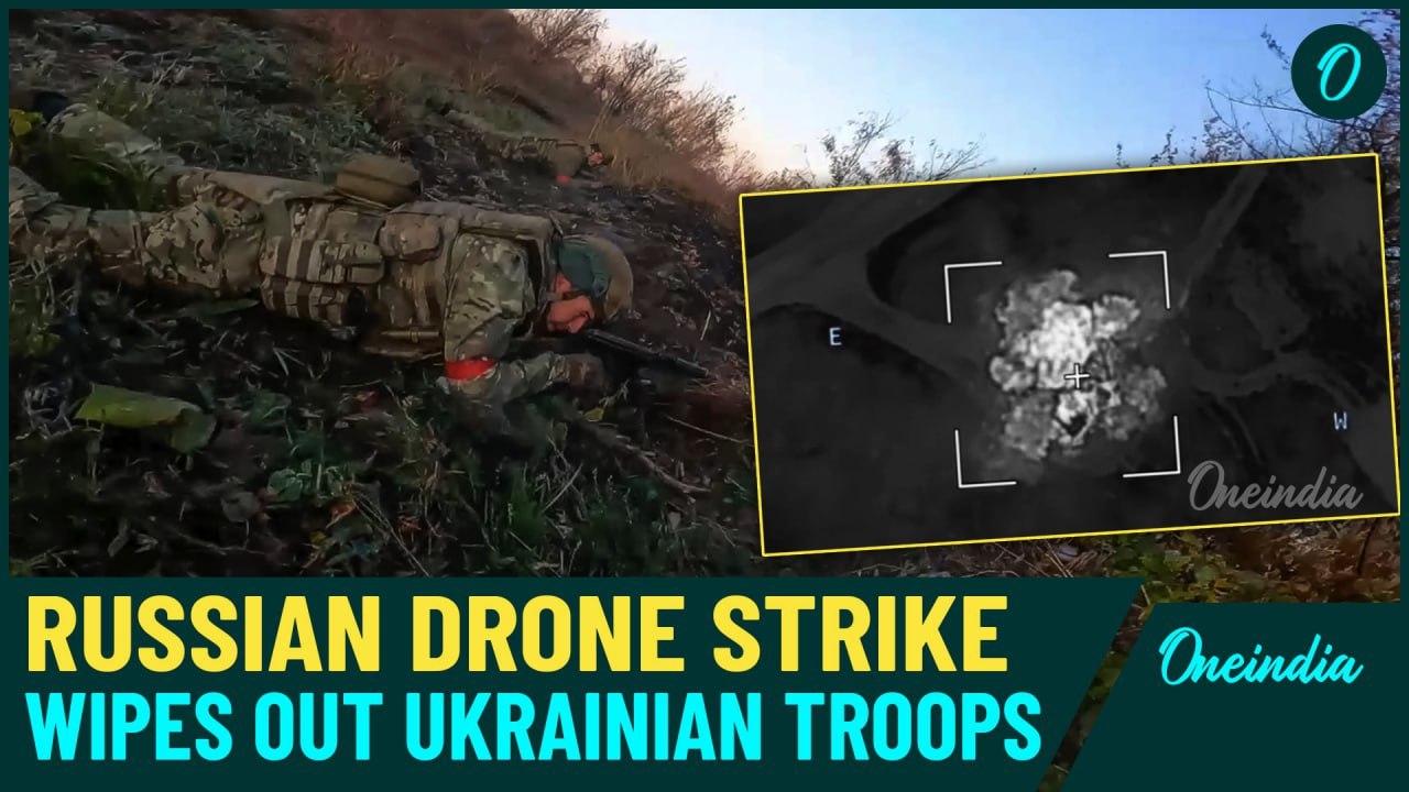 Russian Drone Strike :  Wipes Out Ukrainian Troops Near Sudzha, Video Shows Heavy Battlefield Losses