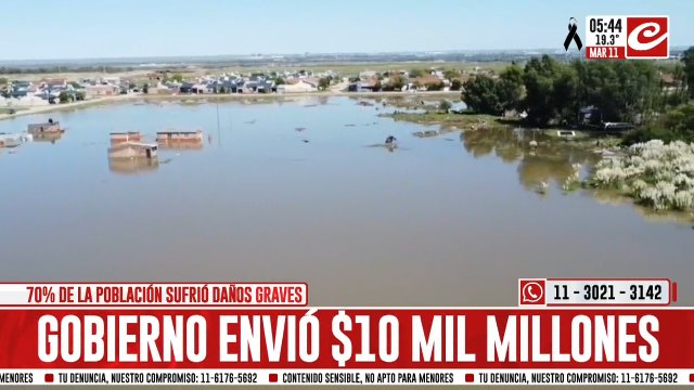 Catástrofe en Bahía Blanca: gobierno nacional envió 10 mil millones de pesos