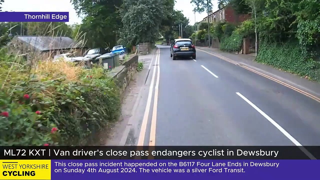 ML72 KXT | Van Driver's close pass endangers cyclist in Dewsbury