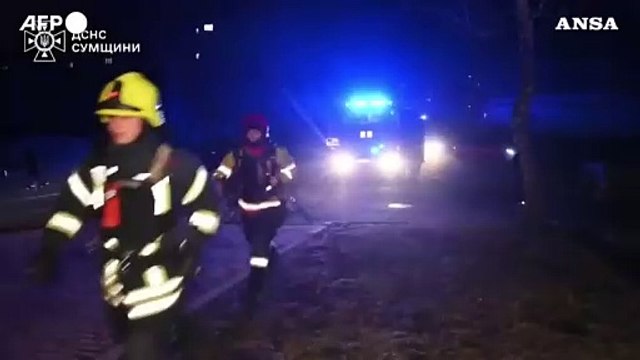 Incendio nella citta' ucraina di Sumy dopo un raid russo