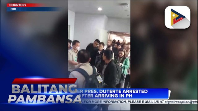 Former Pres. Duterte arrested after arriving in PH