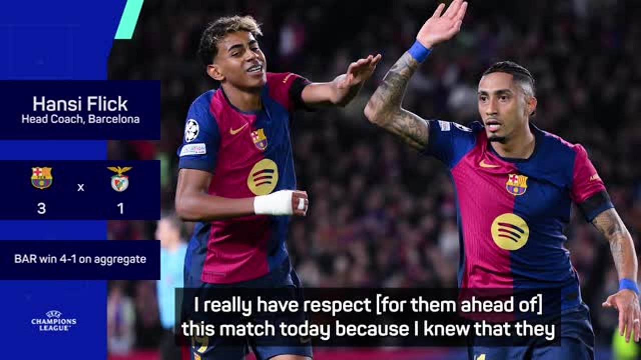 Flick pleased as 'dominant' Barcelona make Champions League last eight