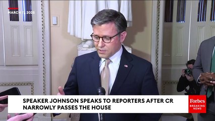 Speaker Johnson Takes Victory Lap After CR Passes The House