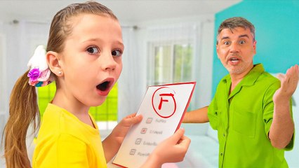 Dad helps Nastya gain self-confidence at school