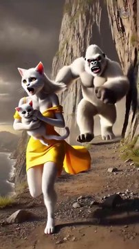 A rabbit saves a kitten that was separated from its mother🐰 #RabbitRescue #CuteAnimals #AnimalRescue-336